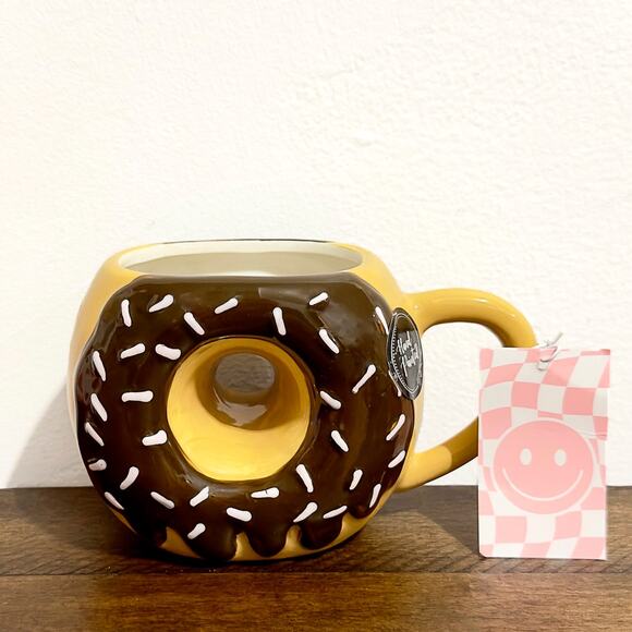 NWT: Sheffield Home - Chocolate Donut with Pink Sprinkles, Ceramic, Figural Mug - Picture 1 of 4